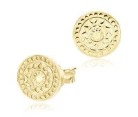 Gold Plate Mondalay Style Stud Earring STS-3182-GP